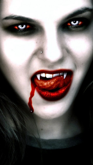 Woman blood face mouth dripping - blood free wallpaper