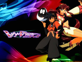 Anime couple colorful background black 2 - background free wallpaper for desktop