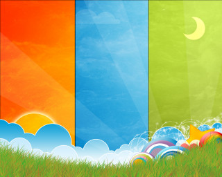 Colorful background grass field sky - surreal free wallpaper