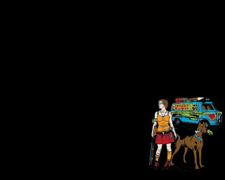 Woman dog car black background - asaf hanuka free wallpaper