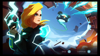 Futuristic woman suit gun sky - a futuristic background free wallpaper