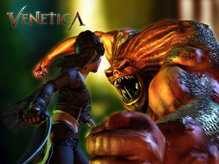 Woman costume fighting demon hands - biomechanical free wallpaper