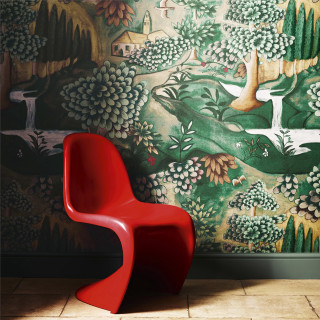 Red chair wall painting red - bold free wallpaper