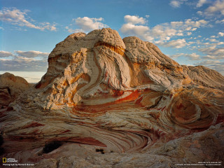Mountain rock formation blue sky 7 - land art free wallpaper
