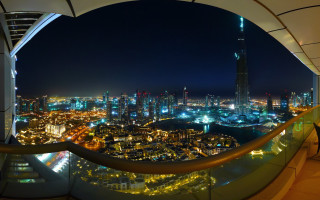 City night high rise balcony - skyscraper free wallpaper