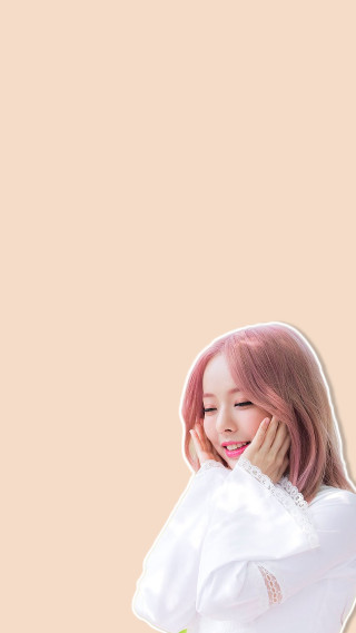 Woman pink hair white shirt - holding free wallpaper