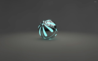 Basketball blue glow black background - a white outline free wallpaper