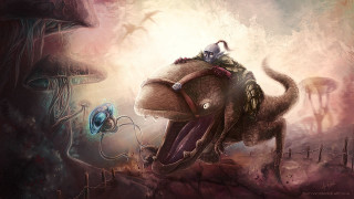 Dog helmet squid lightbulb painting - a helmet free wallpaper