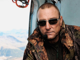 Man sunglasses jacket microphone mountain - primitivism free wallpaper