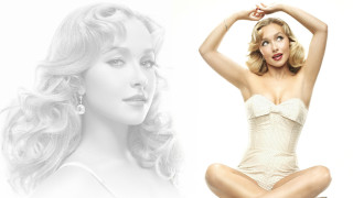 Woman white dress stool picture - photorealistic free wallpaper