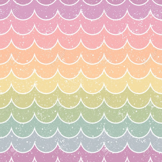 Rainbow white background waves dots - pastel color palette free wallpaper