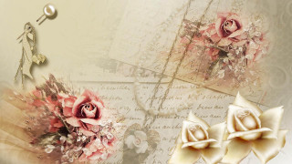 Flower earrings postcard background image - paper texture free wallpaper
