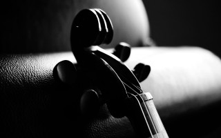 Violin leather chair dark room - a violin free wallpaper