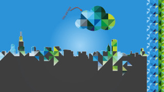 City kite flying skyline buildings - new objectivity free wallpaper