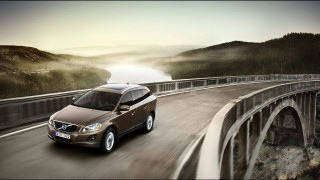 Car driving road bridge mountains - a car free wallpaper