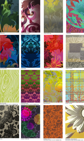 Colored papers with flowers and - maximalism free wallpaper