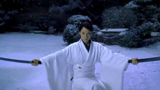 Woman kimono sword snow trees - a woman in a kimono holding free wallpaper