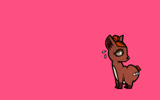 Little deer sad cartoon face - a sad look free wallpaper