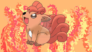 Cartoon squirrel red tail red - its head free wallpaper