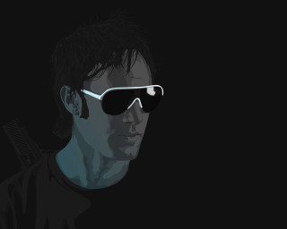 Man sunglasses gun dark background - his hand in free wallpaper