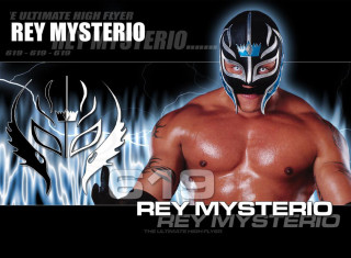 Wrestler mask blue flame background - poster free wallpaper