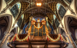 Cathedral pipe organ chandelier lights - the ceiling free wallpaper for desktop