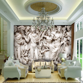 Living room mural palace chandelier - a marble sculpture free wallpaper