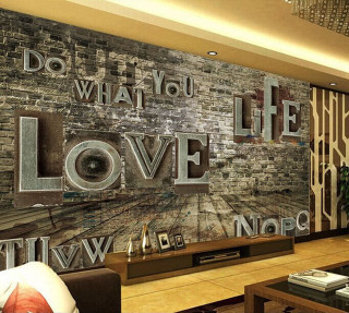 Living room brick wall love - a brick wall free wallpaper