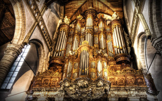 Large pipe organ church skylight - andrea pozzo free wallpaper