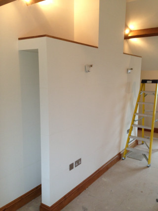 Ladder corner room white wall - fine detail free wallpaper