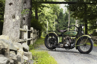 Motorcycle parked road tree fence - a road next free wallpaper