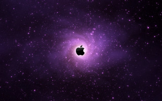 Apple logo purple space stars 2 - amir zand free wallpaper