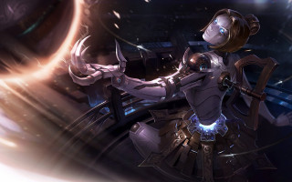 Futuristic woman space suit sword - object free wallpaper