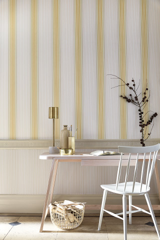 White table white chair vase - striped free wallpaper