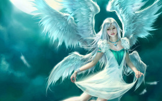 Angel wings water dress fullmoon - full free wallpaper