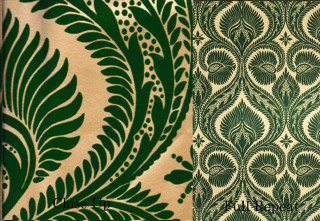 Green white wallpaper design side - a silk screen free wallpaper