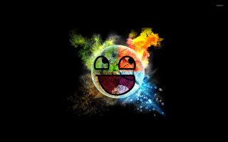 Smiley fire mouth eyes black - a smiley face free wallpaper