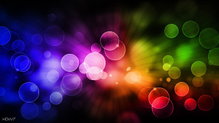 Colorful circles light black background - circle of light free wallpaper