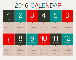 Calendar triadic colors red blue - a calendar free wallpaper