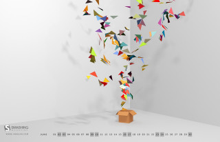 Colorful paper bird 3d render - benoit b. mandelbrot free wallpaper for desktop