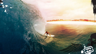 Man riding wave surfboard ocean 31 - cinematic photography free wallpaper