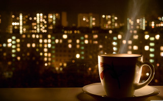 Coffee saucer city night lights 3 - a saucer free wallpaper