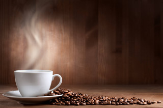 Coffee cup saucer beans wooden - coffee bean free wallpaper