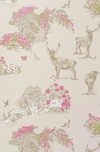 Deer flowers bridge bird nature - a wallpaper free wallpaper
