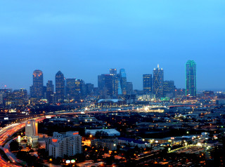 City skyline highway night lights - night time free wallpaper