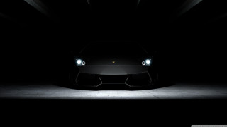 Black sports car headlights shining - neoism free wallpaper