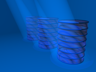 Blue cups blue floor blue - volumetric lighting free wallpaper