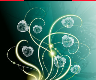 Green yellow abstract swirls bubbles - a red border free wallpaper