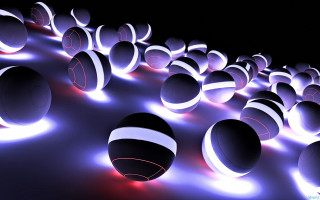 Balls lights row black background 2 - ray free wallpaper