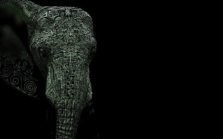 Elephant intricate designs trunk night - an elephant free wallpaper